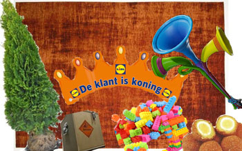 Klant is koning op een oranje zeiltje